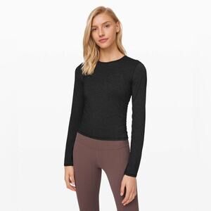 Lululemon Truthful Form Long Sleeve Heathered Black Size 8